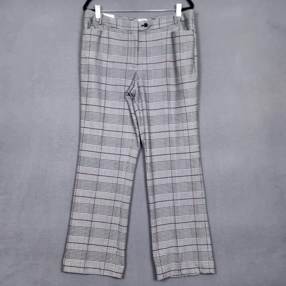 Calvin Klein Dress Pants Womens 12 Gray Plaid Modern Fit Slim Tapered Stretch